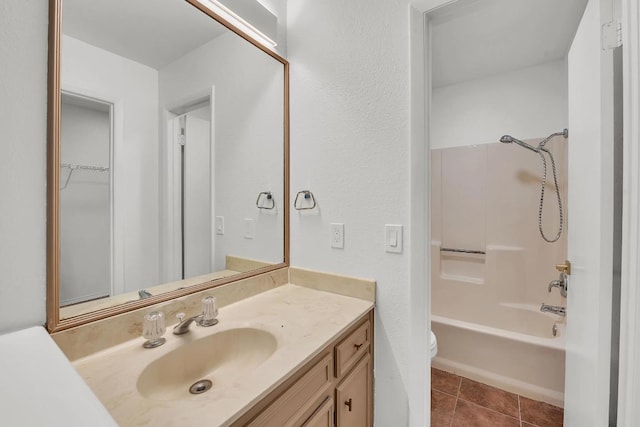 10616 Mellow Mdws Unit 17A, Austin, TX 78750 - bathroom featuring vanity, tile patterned flooring, and washtub / shower combination