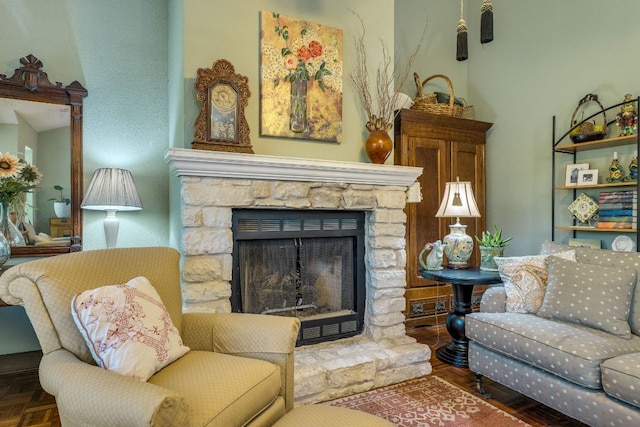 3508 Wendel Cv Unit H16, Austin, TX 78731 - living room with a fireplace