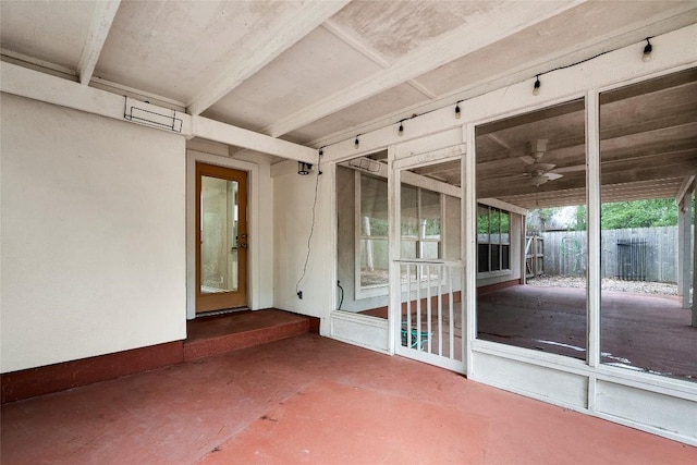 230 Cedar Hills Dr, Elgin, TX 78621 - unfurnished sunroom featuring ceiling fan