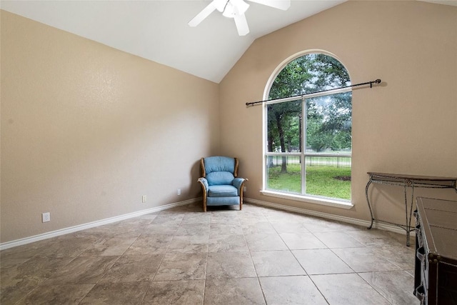 230 Cedar Hills Dr, Elgin, TX 78621 - unfurnished room with lofted ceiling and ceiling fan
