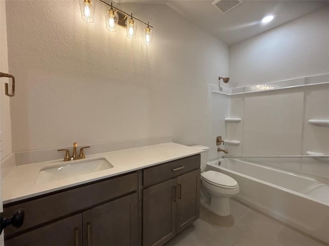627 Palo Brea Loop, Hutto, TX 78634 - bathroom featuring vanity, shower / bath combination, and tile patterned flooring