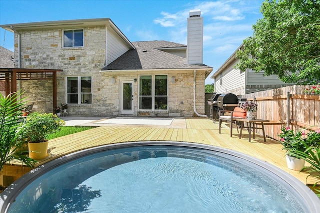13412 Snow Fall Dr, Austin, TX 78727 - view of swimming pool featuring a wooden deck and a grill