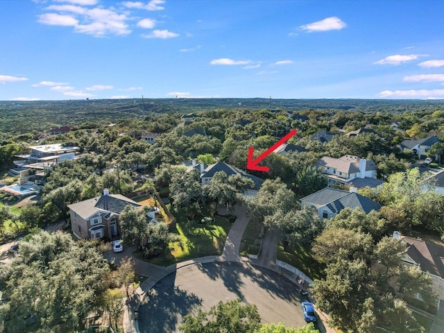 1624 Cabinwood Cv, Austin, TX 78746 - aerial overview of property's location featuring nearby suburban area