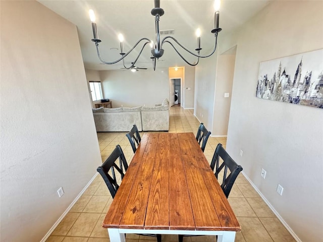 219 Memory Ln, Harker Heights, TX 76548 - dining room with light tile patterned flooring and a chandelier