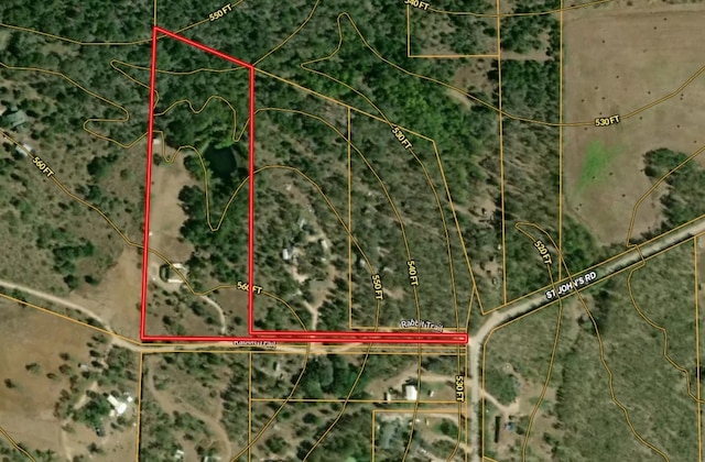 194 Rabbit Trl, Dale, TX 78616 - aerial view of property's location with property boundaries highlighted