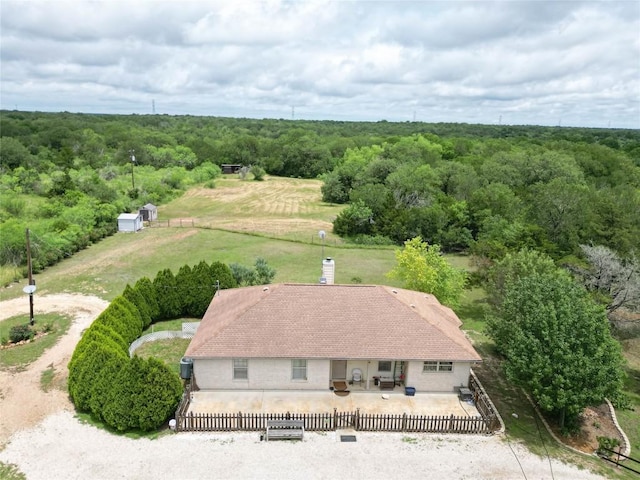 194 Rabbit Trl, Dale, TX 78616 - view from above of property with a heavily wooded area