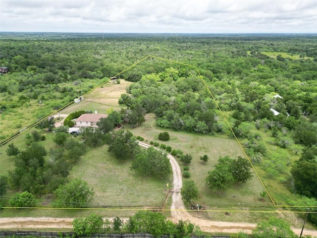 194 Rabbit Trl, Dale, TX 78616 - overview of rural landscape featuring property boundaries highlighted and a heavily wooded area