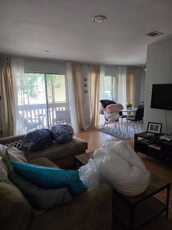 2124 Burton Dr Unit 208, Austin, TX 78741 - living area featuring wood finished floors