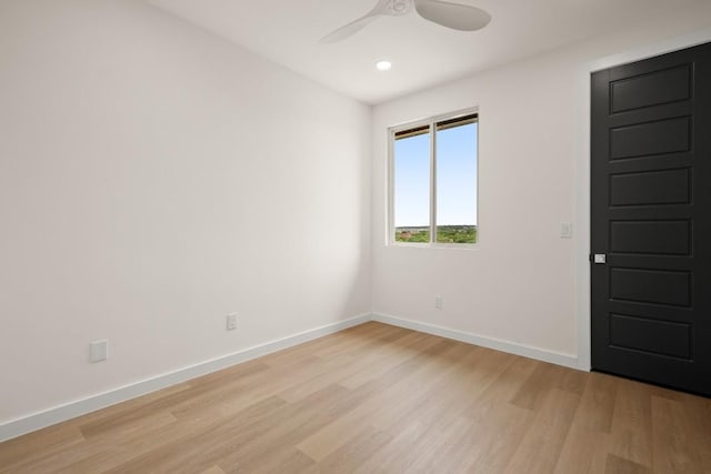 1817 High Lonesome, Leander, TX 78641 - unfurnished room with light wood-style floors, ceiling fan, and recessed lighting