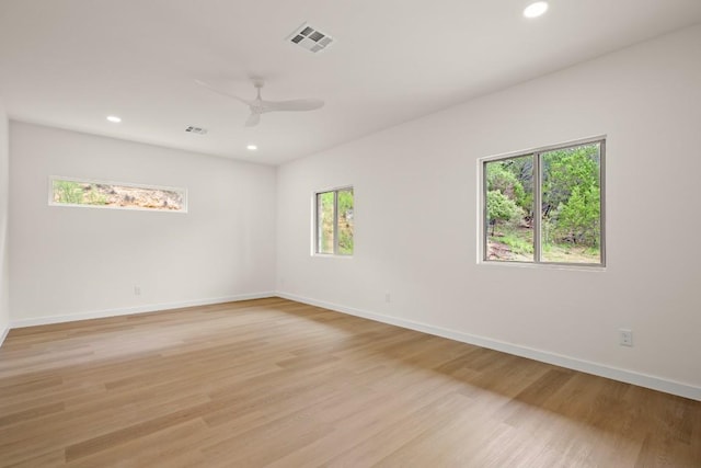 1817 High Lonesome, Leander, TX 78641 - unfurnished room with ceiling fan, light wood-style flooring, and recessed lighting