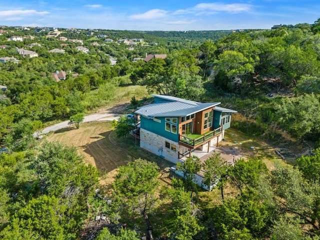 1817 High Lonesome, Leander, TX 78641 - view from above of property with a forest