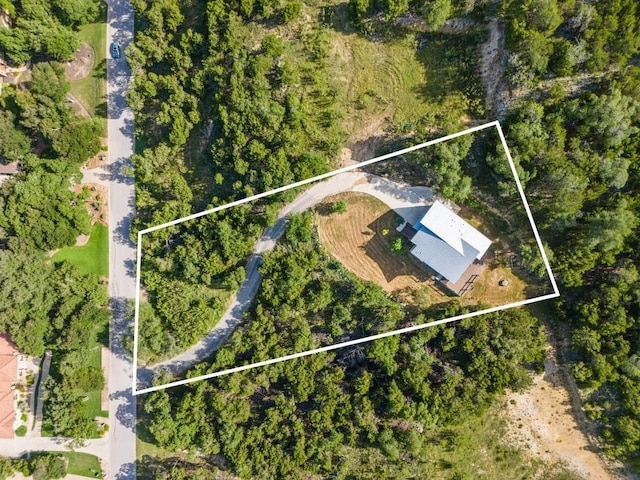 1817 High Lonesome, Leander, TX 78641 - aerial view of property and surrounding area featuring property boundaries highlighted