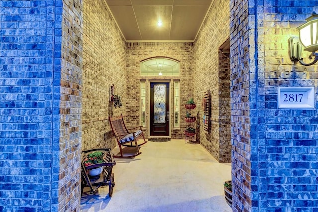 2817 Mossy Springs Dr, Leander, TX 78641 - property entrance with brick siding and covered porch