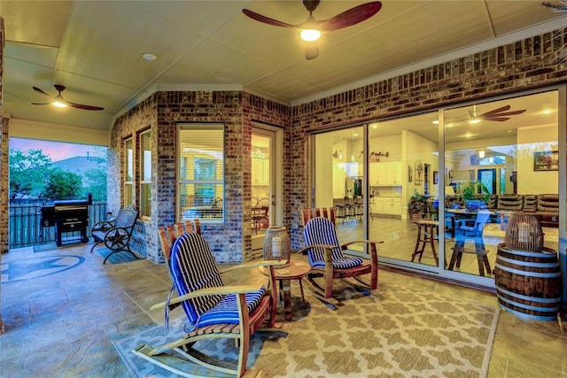 2817 Mossy Springs Dr, Leander, TX 78641 - view of patio / terrace with ceiling fan