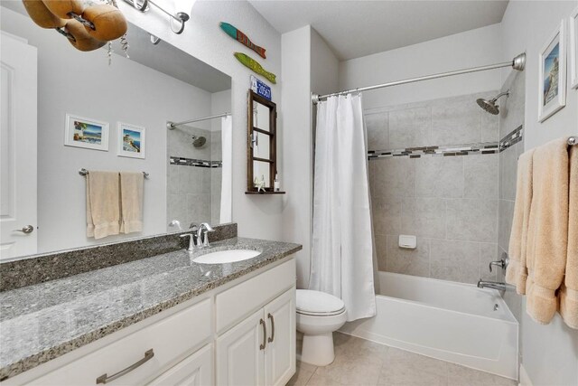 2817 Mossy Springs Dr, Leander, TX 78641 - full bathroom featuring tile patterned flooring, vanity, and shower / bath combo