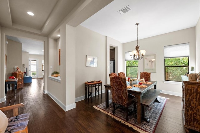 29 Prestonwood Cir, Lakeway, TX 78734 - dining space featuring wood finished floors, a chandelier, and recessed lighting