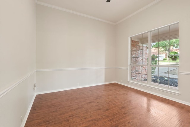 11208 Cedarcliffe Dr, Austin, TX 78750 - unfurnished room with wood finished floors, crown molding, and a ceiling fan