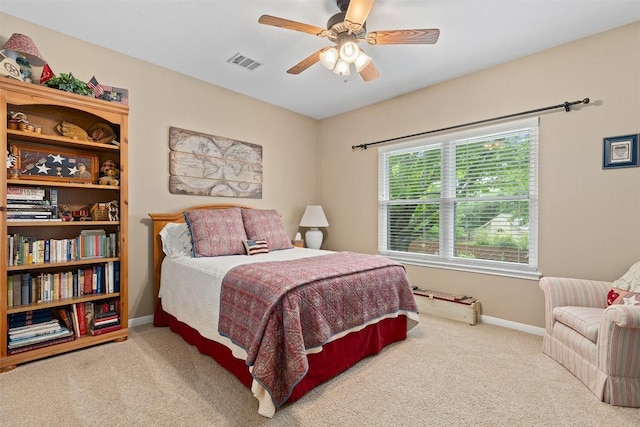 35 Forest Mesa, Round Rock, TX 78664 - carpeted bedroom with baseboards and a ceiling fan