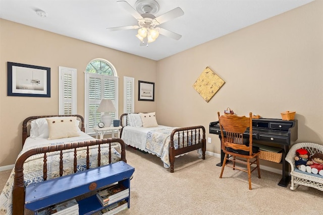 35 Forest Mesa, Round Rock, TX 78664 - bedroom featuring light carpet and ceiling fan