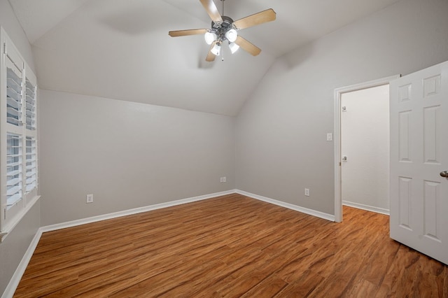 1116 Castle Path, Round Rock, TX 78681 - bonus room featuring lofted ceiling, a ceiling fan, and wood finished floors