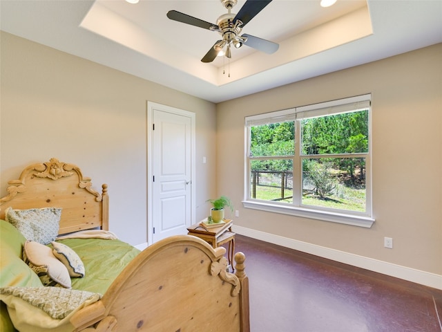 167 Manawianui Dr, Bastrop, TX 78602 - living area featuring a tray ceiling and ceiling fan