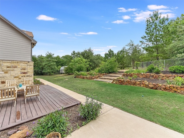 167 Manawianui Dr, Bastrop, TX 78602 - view of yard with a deck