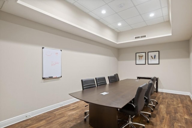 935 La Posada Dr Unit 148, Austin, TX 78752 - office area featuring dark wood-type flooring and recessed lighting
