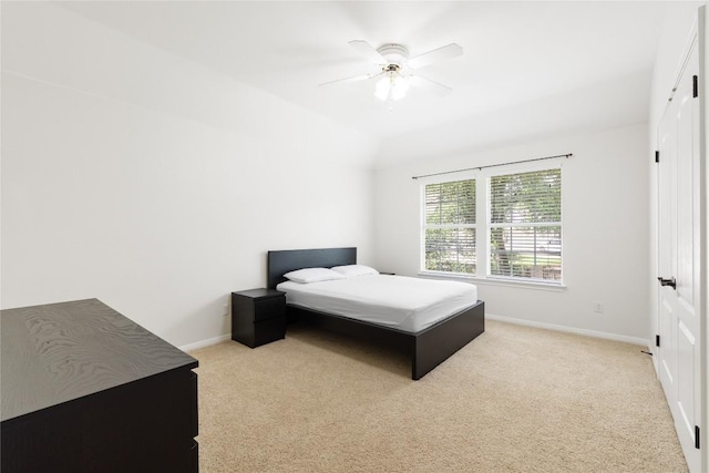 9527 Indigo Brush Dr, Austin, TX 78726 - bedroom with light colored carpet and a ceiling fan