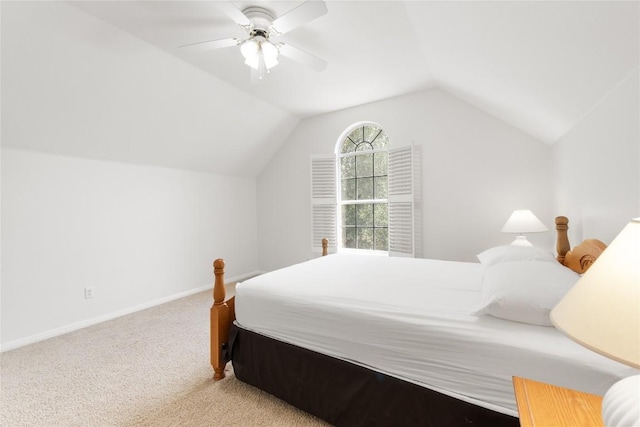 9527 Indigo Brush Dr, Austin, TX 78726 - carpeted bedroom featuring lofted ceiling and ceiling fan