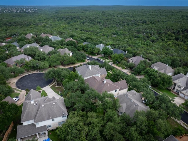 9527 Indigo Brush Dr, Austin, TX 78726 - aerial view of property's location with a heavily wooded area and nearby suburban area