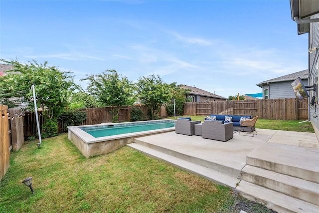 7808 Glover Dr, Austin, TX 78744 - view of pool featuring a patio area, an outdoor hangout area, and a fenced backyard