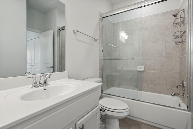 7808 Glover Dr, Austin, TX 78744 - bathroom with vanity, combined bath / shower with glass door, and tile patterned flooring