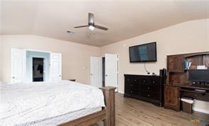 5516 Birmingham Dr, Killeen, TX 76542 - bedroom featuring vaulted ceiling and light wood-type flooring