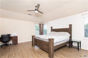 5516 Birmingham Dr, Killeen, TX 76542 - bedroom featuring wood finished floors and ceiling fan