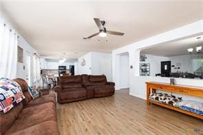 5516 Birmingham Dr, Killeen, TX 76542 - living area featuring ceiling fan and wood finished floors