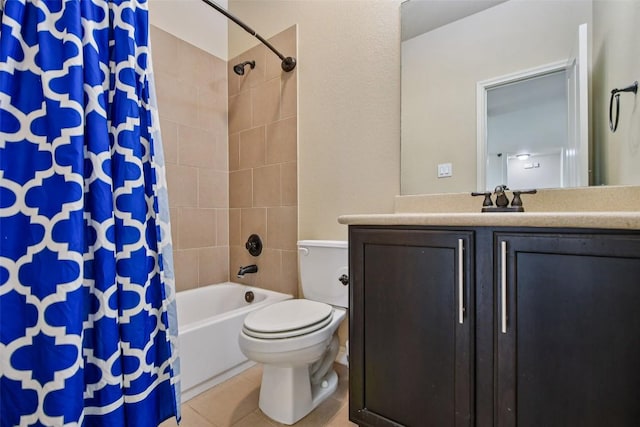 3713 Glastonbury Trl, Pflugerville, TX 78660 - bathroom with shower / bath combo, vanity, and tile patterned flooring
