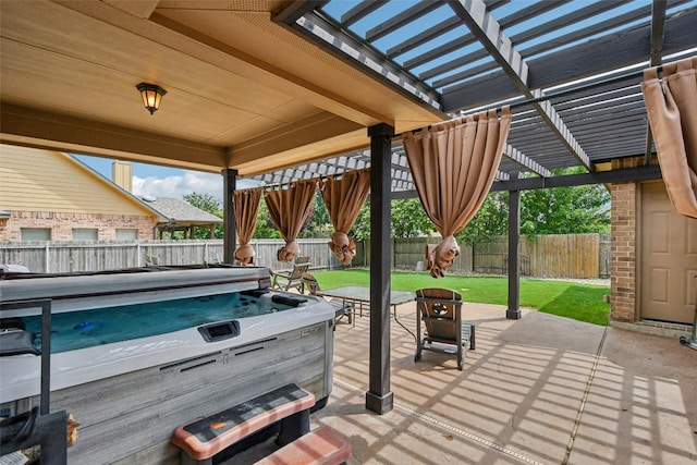 3713 Glastonbury Trl, Pflugerville, TX 78660 - fenced backyard featuring a pergola and a patio area