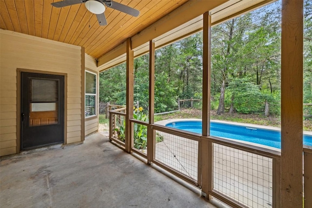 267 Corral Rd, Smithville, TX 78957 - view of patio / terrace featuring a ceiling fan and an outdoor pool