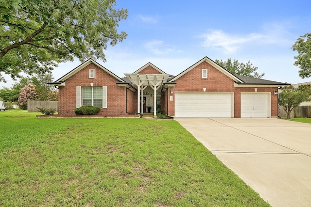 19709 Vilamoura St, Pflugerville, TX 78660 - view of front of home with an attached garage, driveway, and brick siding