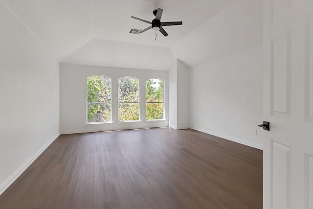 811 Zappa Dr, Cedar Park, TX 78613 - empty room with wood finished floors, a ceiling fan, and lofted ceiling