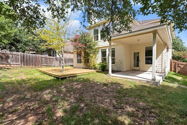 811 Zappa Dr, Cedar Park, TX 78613 - back of property featuring a fenced backyard, a deck, and a patio area