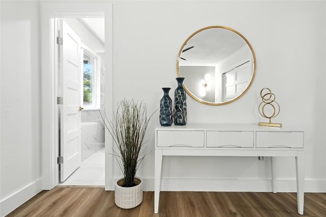 2400 Burly Oak Dr, Austin, TX 78745 - detailed view of wood finished floors and baseboards