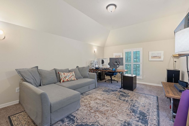 2634 Plantation Dr, Round Rock, TX 78681 - office with carpet and vaulted ceiling