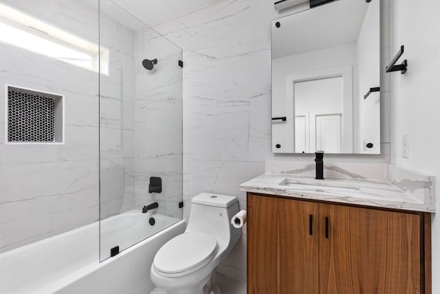 2813 Prado Unit 2, Austin, TX 78702 - full bath featuring vanity, bathtub / shower combination, and tile walls