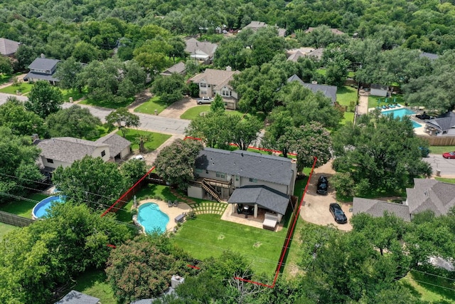 2018 Shadowbrook Cir, Round Rock, TX 78681 - aerial perspective of suburban area with a pool area