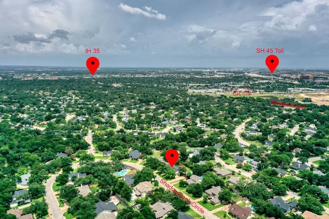 2018 Shadowbrook Cir, Round Rock, TX 78681 - aerial view of property's location