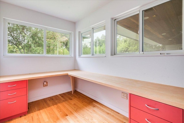 6602 Daugherty St, Austin, TX 78757 - unfurnished office with built in desk and light wood finished floors