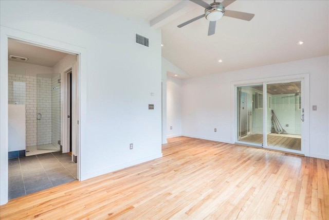 6602 Daugherty St, Austin, TX 78757 - unfurnished room featuring a ceiling fan, wood finished floors, and recessed lighting