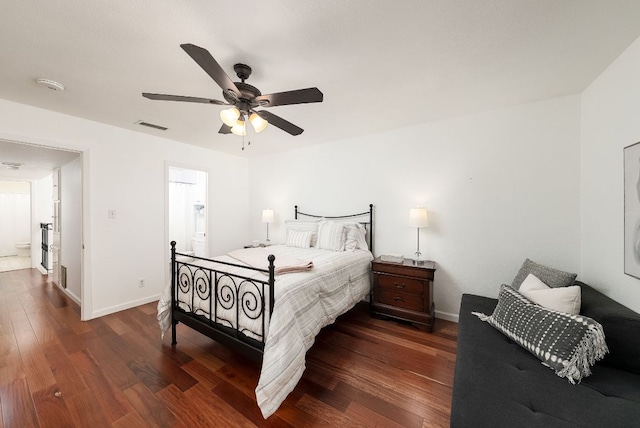 3617 Las Colinas Dr Unit B, Austin, TX 78731 - bedroom with wood finished floors and ceiling fan
