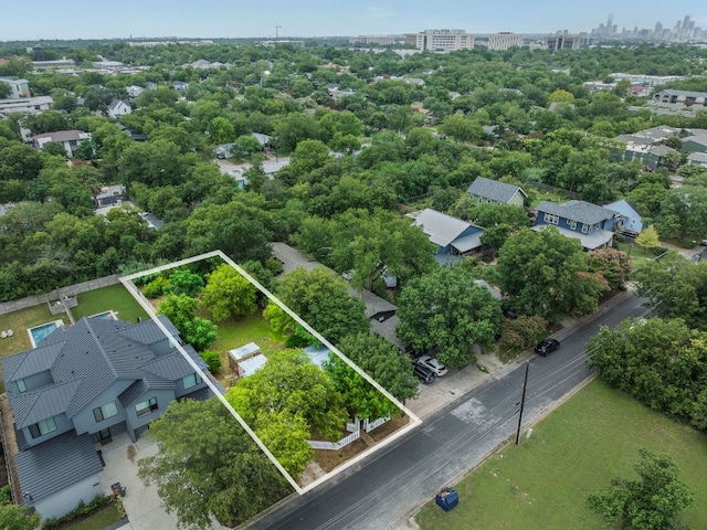 5513 Jim Hogg Ave, Austin, TX 78756 - aerial view of property's location with property boundaries highlighted